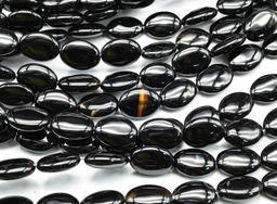 Бусины из агата черного овал 13*18мм, 36см, 21 бусина Радуга камня