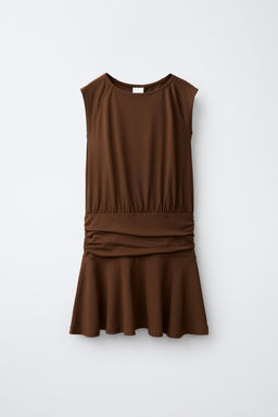 VESTIDO FAJ?N VOLANTE / Marr?n - Zara фото 3