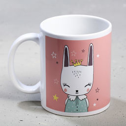 Кружка сублимация Счастье начинается  320 мл, с нанесением