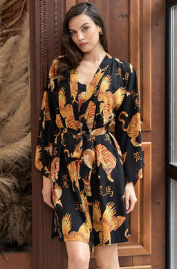 DRAGON 5083 Короткий запашной халат Mia-Amore