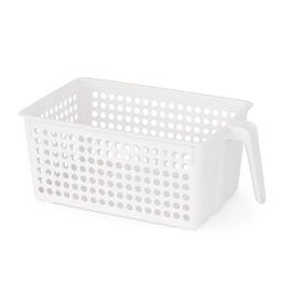 Цена за 2 шт. Корзина для хранения с ручкой (белый) М8973