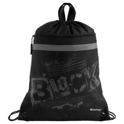 Сумка для обуви с карманом на молнии Berlingo "Black" 46*36см (SB-EX-1246) светоотражающая лента