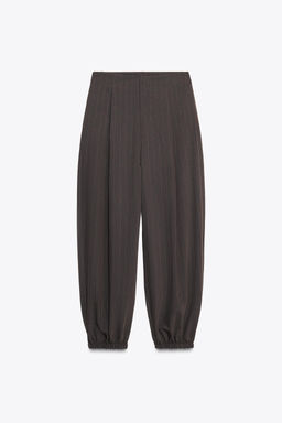 PINSTRIPE PLEATED BALLOON TROUSERS