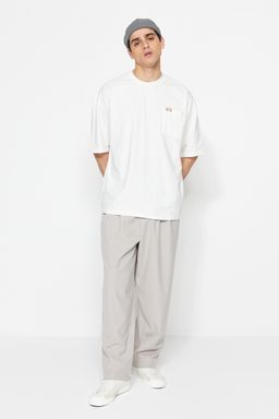 TRENDYOL MAN Oversize/Genis Kesim Renkli Minimal Nak?s Islemeli Cepli %100 Pamuk Tok T-shirt TMNSS23TS00100 - Trendyolmilla фото 5