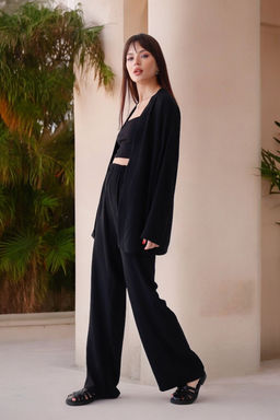 9192 Костюм из кимоно и брюк-палаццо чёрный - Martichelli фото 22