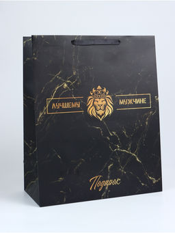 Пакет подарочный ламинированный вертикальный Лучшему мужчине, XL 40?49?19 см