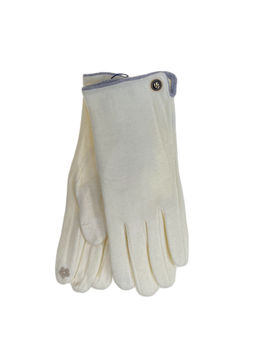 Перчатки осенние из мягкого трикотажа, цвет белый - Greta фото 2