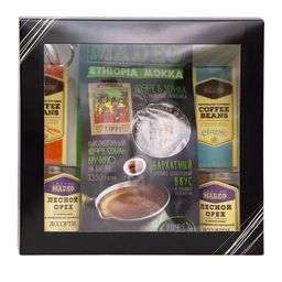 Кофе натуральный Подарочный набор Ethiopia Mokka Tippi со сладостями 410 г