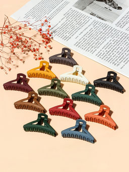 Цена за 12 шт. Крабик для волос «Матовый», углы, 7.5 см, МИКС