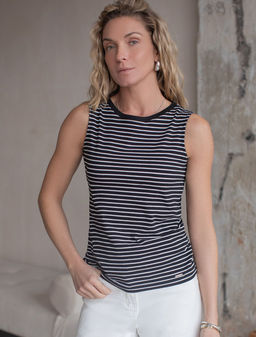 Топ в полоску из премиального хлопка с эластаном