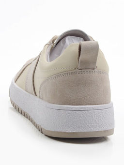 03-C934-4 BEIGE Кеды кожаные женские (натуральная кожа, натуральная замша)
