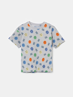 Bisiklet Yaka Bask?l? Erkek ?ocuk Pijama ?st