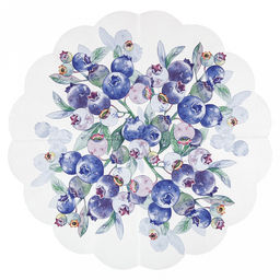 Салфетки бумажные Art Bouquet Rondo д32см, 3-х слойные, 12 штук в упаковке, 100% целлюлоза, Черника (Россия)  фото 4