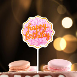 Цена за 7 шт. Топпер для торта С днём рождения - Страна карнавалия фото 2