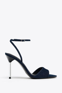 HIGH-HEELED DENIM SANDALS - Zara фото 7