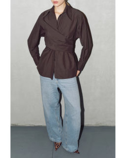 Рубашка THE VERY 2436 горький шоколад  фото 4