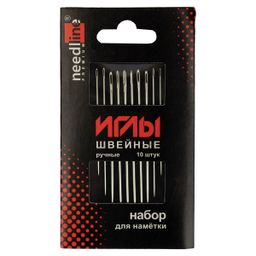 Иглы для шитья ручные ИЗ ИЗ-200930 набор для намётки 10 шт. в конверте