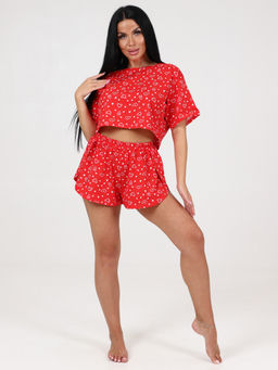 674 ПИЖАМА (шорты) (Сердечки на красном) - А-дина фото 2