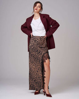 Юбка шёлковая с кружевом UD004