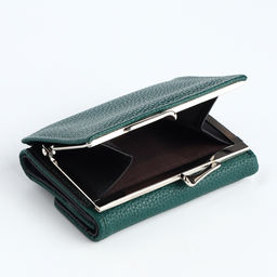 Кошелёк женский на кнопке 10.5×3.5×8.5 см, тёмно-зелёный