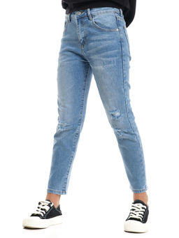 Джинсы синие для девочки 33-1062 синий