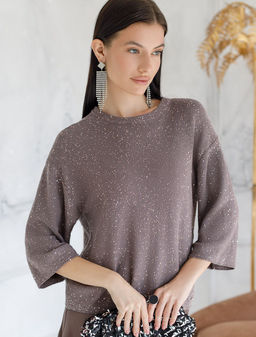 Джемпер из хлопковой пряжи с пайетками