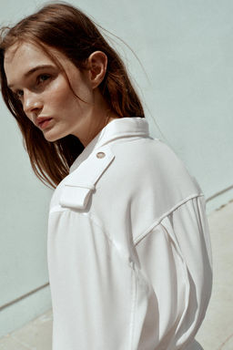 SHORT SHIRT WITH SHOULDER TABS - Zara фото 21
