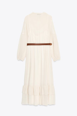 COTTON GAUZE DRESS WITH BELT - Zara фото 8
