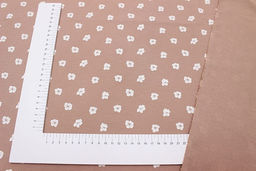Теплый хлопок Цветочный ряд цв.розовое какао, ш.1.50м, хлопок-100%, 160гр/м.кв - Купава фото 3