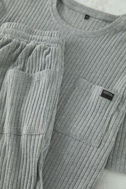 TRENDYOL MAN Lacivert Oversize Fit Fitilli Orme Sortlu Pijama Tak?m? TMNSS25PT00030 - Trendyolmilla фото 3