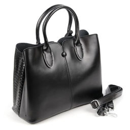 Женская кожаная сумка тоут под змею 5321-220 Блек - Cidirro фото 3