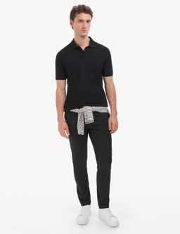 Siyah Regular Fit %100 Pamuk K_vr_lmaz Polo Yaka Basic Ti__rt