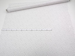 Штапель Россыпь черного гороха (3.5мм) цв.белый, ш.1.45м, вискоза-100%, 90гр/м.кв - Купава фото 7