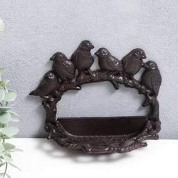 Фигурка-подставка для мелочей «Шесть птиц на корзине», чугун, 14.5×9×19 см