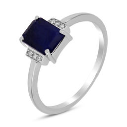 Кольцо, 1 сапфир корунд октагон 6х8 мм/1.74 ct, Харден