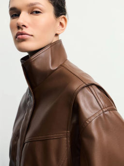 Куртка оверсайз из искусственной кожи / Zarina фото 7