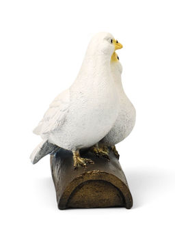 Садовая фигура из полистоуна «Голуби Пара на трубе», 25×14×22 см