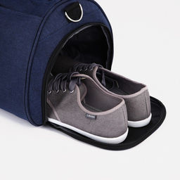 Сумка спортивная на молнии, отдел для обуви, длинный ремень, цвет синий - Simaland фото 4