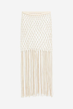 Falda playera de macrame