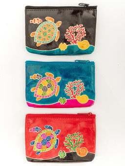 Кошелек под мелочь Набор из 3х шт. Морское дноручной принт №0606/22