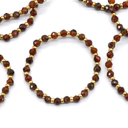 Кольцо на резинке с гранатом пироп шарик 2мм Радуга камня