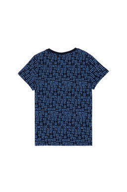 Erkek _ocuk A__k Lacivert Bisiklet Yaka Ti__rt Sepette S_rpriz _ndirim