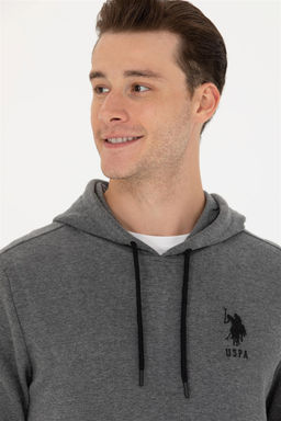 U. S. Polo Assn Мужская базовая толстовка с капюшоном антрацитового меланжевого цвета - U.s. polo assn фото 9