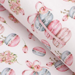 Цена за 10 шт. Бумага упаковочная крафт Макаруны, 50 х 70 см - UPAK LAND фото 3