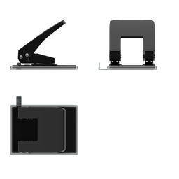 Цена за 1 шт. Дырокол ErichKrause Quadro Classic до 40 листов, черный (в коробке по 1 шт.)  фото 2