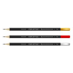 ВКФ For Office FS01-12Д Карандаш графитный черный матовый с дипом заточенный ТМ (HB) 12 шт