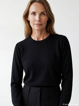 Bisiklet Yaka Ta?l? Kad?n Triko Kazak