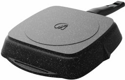 Сковорода-гриль квадр.24*24 АП Гранит black со съемной ручкой и стекл. крышкой арт.с064802 /Мечта/  фото 11