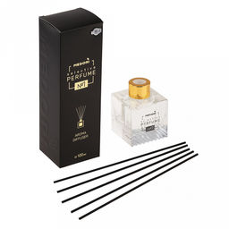 Ароматический диффузор 100мл Лост Черри 6х7х21,5см, настольный, стекло, палочки из микрофибры, парфюм, с пробником аромата, в коробке, Medori (Россия)