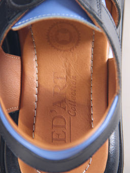 Босоножки 2029.2525bl.Черный синий+черный